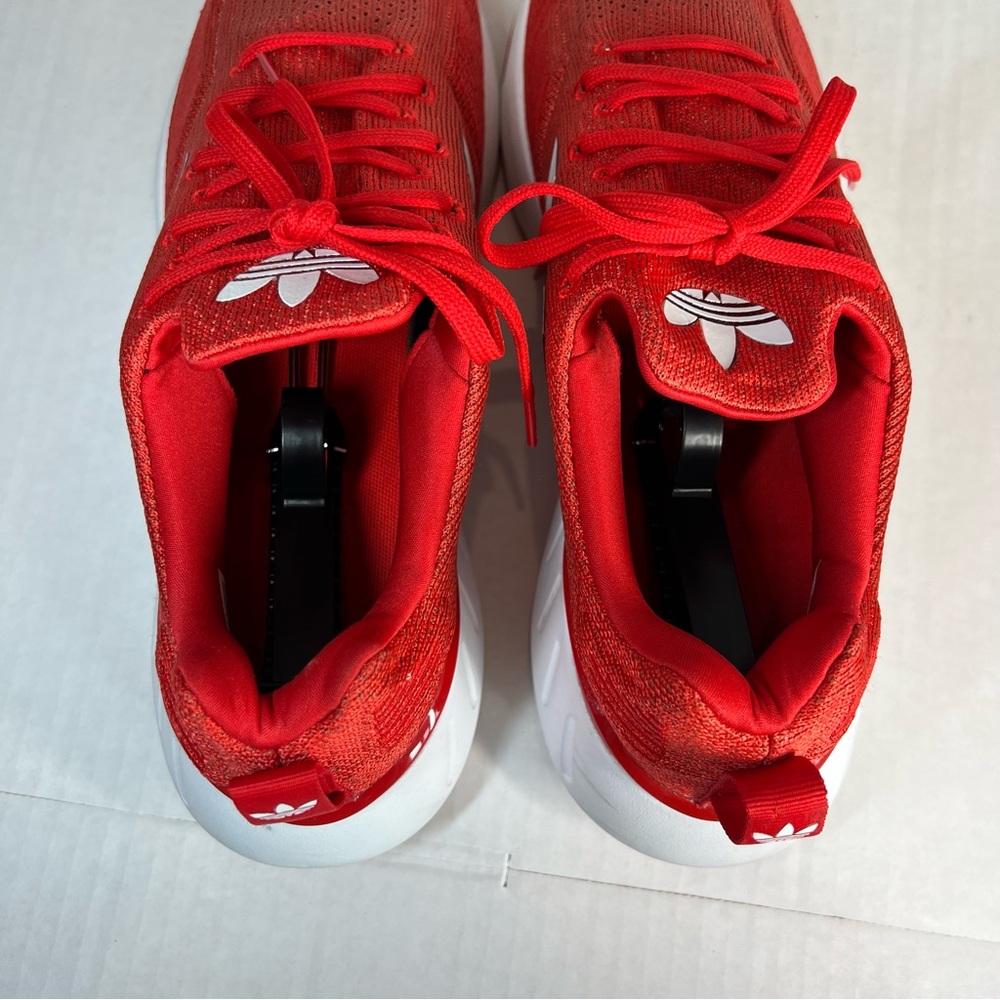 Adidas Men’s Red and White Sneakers - Picture 5 of 9